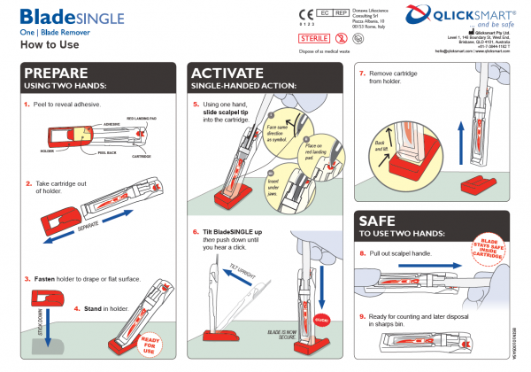 How to Use the BladeSINGLE scalpel blade remover - Qlicksmart