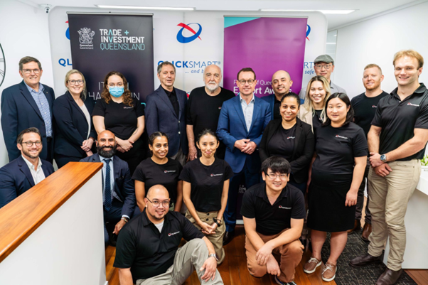 TIQ CEO Justin McGowan alongside the Qlicksmart team at the launch of the 2024 Export Awards.